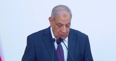 إبراهيم محلب يلقى كلمة خلال افتتاح المستشفى الجامعى بجامعة الجيزة الجديدة