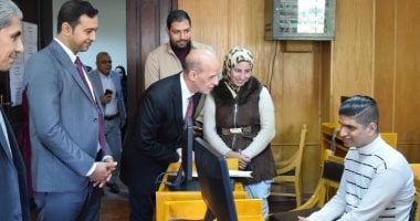 رئيس جامعة بنى سويف يتفقد لجان طلاب الدمج والحالات الخاصة