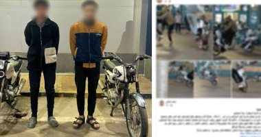 الداخلية تضبط قائدى دراجتين ناريتين بدون لوحات بعد استعراض خطير بدمياط