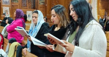 أجواء احتفالية في كنيسة الأنبا بيشوي في محافظة بورسعيد.. فيديو وصور 