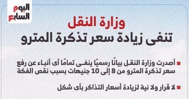 وزارة النقل تنفي زيادة سعر تذكرة المترو