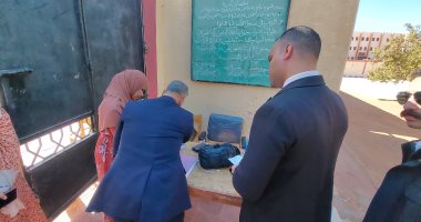 رئيس لجنة انتخابية بالوادى الجديد يساعد ناخبة من ذوى الهمم على التصويت.. صور