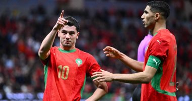 احتفال ابراهيم دياز لاعب المغرب أمام تنزانيا