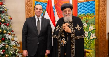 المستشار محمود فوزي خلال تهنئة قداسة البابا تواضروس بعيد الميلاد المجيد: تستكملون المسيرة الوطنية للكنيسة الأرثوذكسية