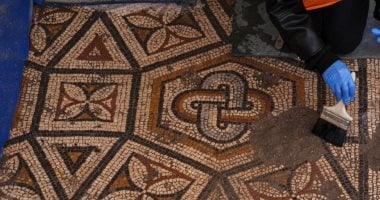 اكتشاف نقش عقدة سليمان بغرفة فسيفساء من العصر الرومانى فى تركيا