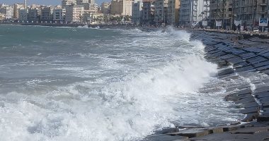 رياح شديدة تضرب الإسكندرية وارتفاع الأمواج لـ5 أمتار ببداية نوة الفيضة.. فيديو