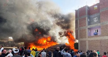 اندلاع حريق بمخزن مواسير بلاستيكية في قرية بالمنوفية والحماية المدنية تحاول السيطرة