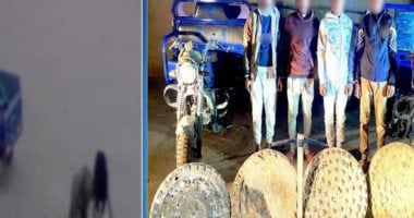 ضبط تشكيل عصابى تخصص فى سرقة أغطية الصرف الصحى.. فيديو