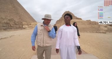 مصر تتصدر منصات العالم.. اليوتيوبر الأمريكي يرفع علم البلاد فى مشاهد تاريخية من الأهرامات.. سبيد يظهر بقميص المنتخب فى بث دولى يحظى بتفاعل واسع.. مغامرة استثنائية رقمية نادرة تضع الأهرامات فى صدارة التريند