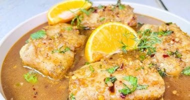 طريقة عمل فيليه السمك بصوص البرتقال 