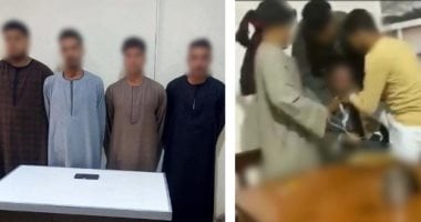 المتهمون عقب إلقاء القبض عليهم