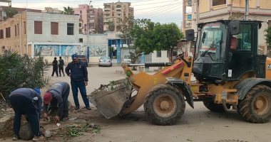 إزالة إعلانات مخالفة وتعديات على أراضي زراعية ورصف عدد من الطرق بكفر الشيخ