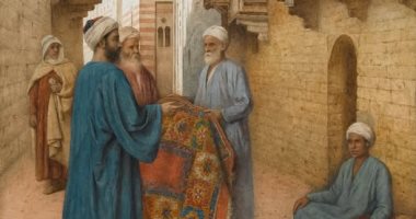 الأعمال الفنية للأجانب والمستشرقين عن مصر.. لوحة بائعى السجاد