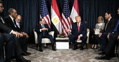 جانب من اللقاء بين الرئيس السيسي وترامب