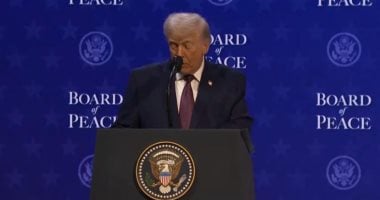 دونالد ترامب خلال كلمته بإعلان مجلس السلام العالمى