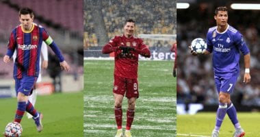 ميسي ورونالدو وليفاندوفسكي فى التشكيل الأفضل لدوري الأبطال 