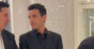 مصطفى شوبير وشريف مكاوى وخالد تاج الدين ووليد سعد فى عزاء والد أحمد إبراهيم