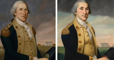 لوحة تجسد جورج واشنطن بريشة الفنان بولك تباع بضعف سعرها فى المزاد