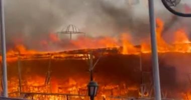 تفاصيل حريق عوامة مطعم شهير على كورنيش أسوان.. فيديو وصور