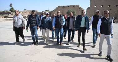 الأمين العام للآثار يتفقد ترميم صرح الرمسيوم وفق المعايير الدولية.. صور
