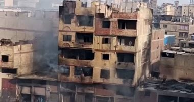 آثار حريق 4 منازل فى منطقة الزرايب بمنشأة ناصر .. صور