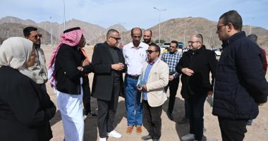 محافظ جنوب سيناء يتفقد ساحة انتظار النقل الثقيل بطابا