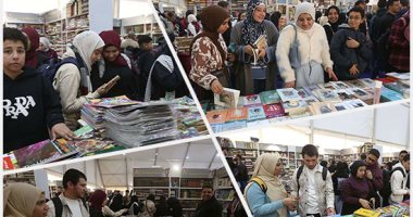 زحام شديد على سور الأزبكية فى معرض القاهرة الدولى للكتاب