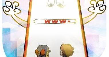 احمِ طفلك من مخاطر الإنترنت فى كاريكاتير اليوم السابع