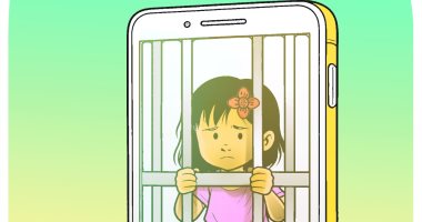 كاريكاتير اليوم السابع يسلط الضوء على الإدمان الرقمى