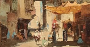 لوحات الأجانب فى مصر.. منظر من القاهرة للفرنسى جودفروى دى هاجمان