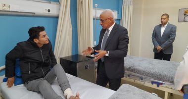 محافظ شمال سيناء يتفقد الجرحى والمرضى الفلسطينيين بمستشفى العريش العام