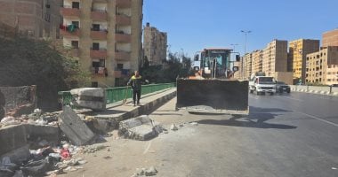 محافظة الجيزة ترفع الكتل الخرسانية وتفتح سلم مشاه مدينة النور بحى الهرم