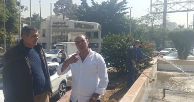 تطوير الجزيرة الوسطى بميدان مصطفى محمود وتشغيل نافورة المصل واللقاح بالعجوزة.. صور