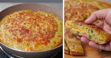 سحور 15 رمضان.. طريقة عمل العجة بالبيض والخضار 