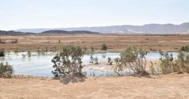 "كبة النخلة" وادى يضم بحيرات طبيعية من مياه الأمطار فى قلب الغردقة.. صور