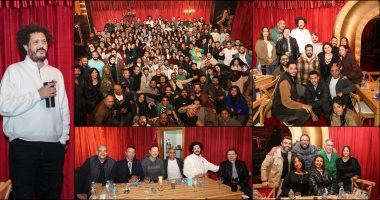 إفطار جماعى لفرقة المخرج أحمد البوهى بمسرح المسرح بمدينة الإنتاج الإعلامى