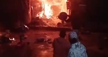  أمن الجيزة يعاين محل اشتعل به حريق في الحوامدية