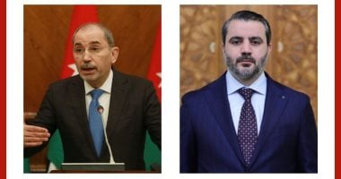 وزير الخارجية الأردني أيمن الصفدي ووزير خارجية سوريا أسعد الشيباني