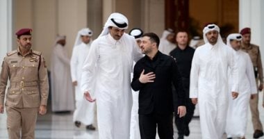 زيلينسكي، وأمير دولة قطر الشيخ تميم بن حمد