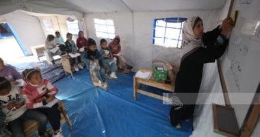 فصل دراسى موقت فى غزة 