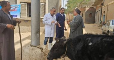 قافلة بيطرية بقرية الشيخ يوسف بسوهاج لعلاج الحيوانات بالمجان