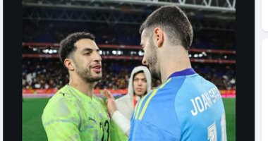 مصطفى شوبير ينشر صورة مع حارس برشلونة بعد ودية مصر وإسبانيا