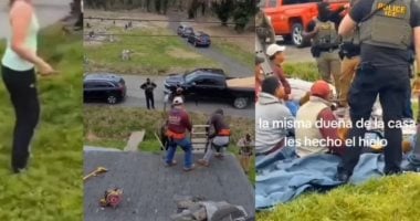 أمريكية تستدعى وكالة الهجرة لعمال يصلحون سقف منزلها لتجنب دفع أجرتهم