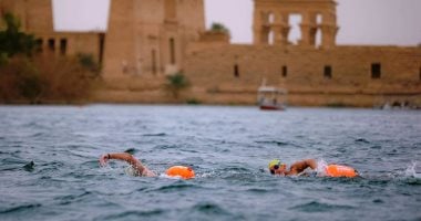 ختام بطولة "أكوامان" للسباحة أمام معبد فيله بمشاركة 1000 سباح