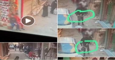 المتهم يحمل سلاحاً أبيض ويهاجم محلاً تجارياً