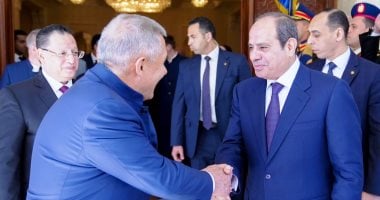 الرئيس السيسى يستقبل رئيس تتارستان ويشيد بالعلاقات بين مصر وروسيا الاتحادية