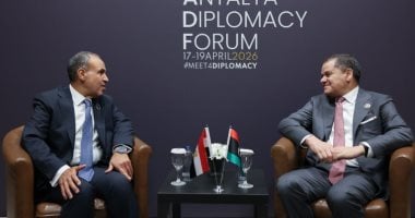 وزير الخارجية مع رئيس حكومة الوحدة الوطنية الليبية