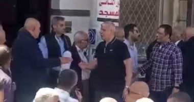 وصول أحمد شوبير لتشييع جنازة مجدى أبو فريخة رئيس اتحاد السلة السابق