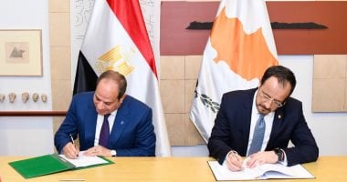 الرئيس السيسى ونظيره القبرصى يوقعان إعلان ترفيع العلاقات لمستوى الشراكة الاستراتيجية