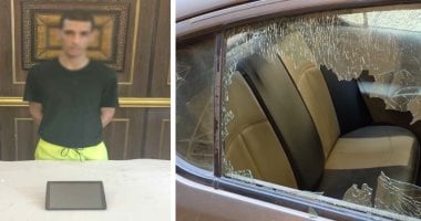 الكاميرات تفضح «لص فيصل».. حطم زجاج السيارة وسرق محتوياتها فى غفلة من صاحبها